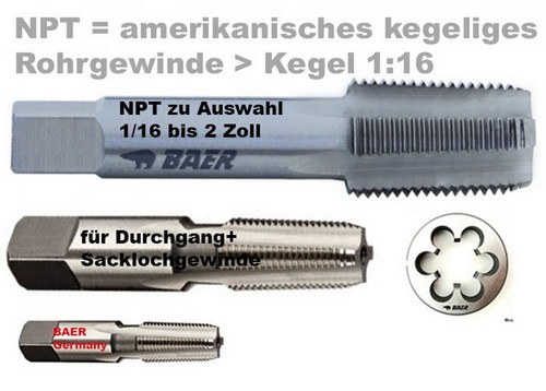 Npt gewindebohrer baer - npt,